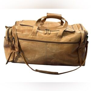 Mori Leather Duffle Bag Large Brown Genuine Leather Travel Weekender